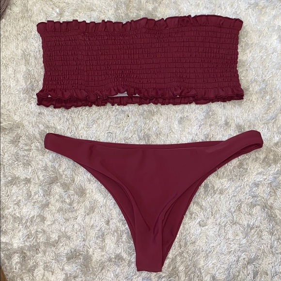 NEVER WORN MAROON BIKINI!!!!!!!!!! - Picture 1 of 2